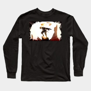 Shattered Flaming Bandit Print Long Sleeve T-Shirt